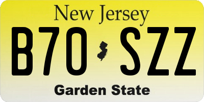 NJ license plate B70SZZ