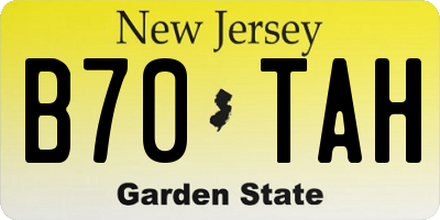 NJ license plate B70TAH