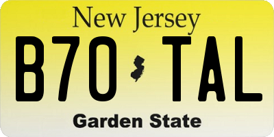 NJ license plate B70TAL