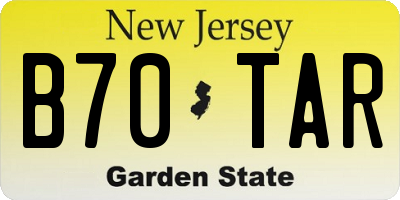 NJ license plate B70TAR