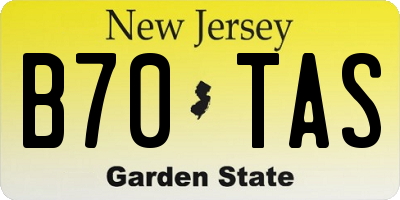 NJ license plate B70TAS