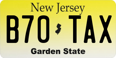 NJ license plate B70TAX