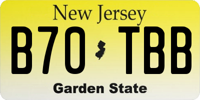 NJ license plate B70TBB
