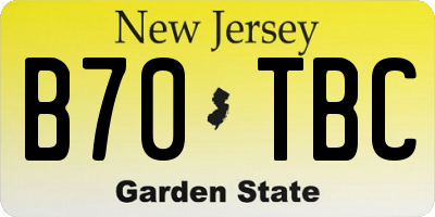 NJ license plate B70TBC