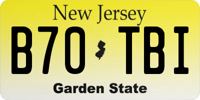 NJ license plate B70TBI
