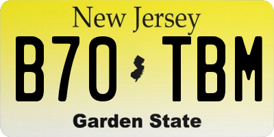NJ license plate B70TBM