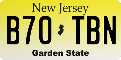 NJ license plate B70TBN
