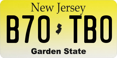 NJ license plate B70TBO
