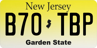 NJ license plate B70TBP