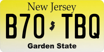 NJ license plate B70TBQ