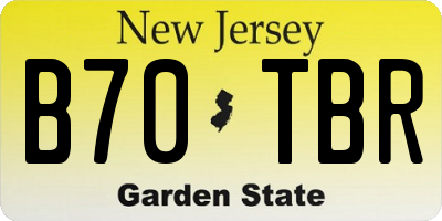 NJ license plate B70TBR