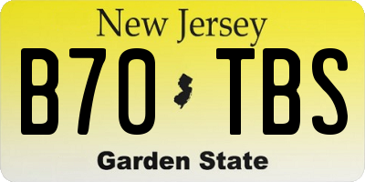 NJ license plate B70TBS