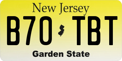 NJ license plate B70TBT