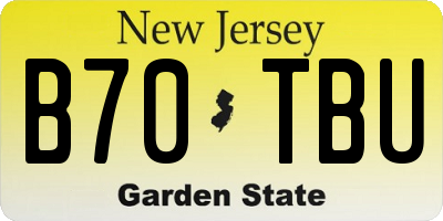 NJ license plate B70TBU