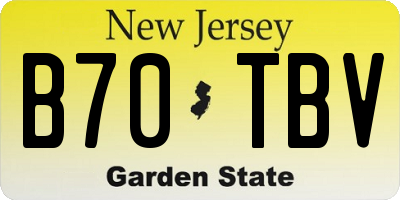NJ license plate B70TBV