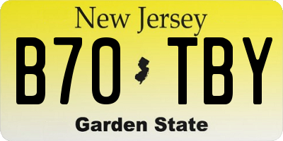 NJ license plate B70TBY