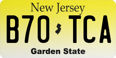 NJ license plate B70TCA
