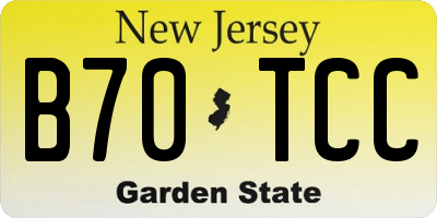 NJ license plate B70TCC