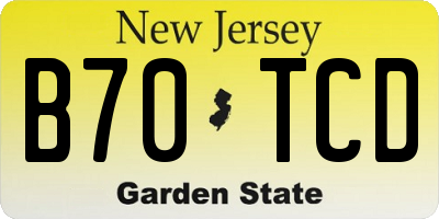 NJ license plate B70TCD
