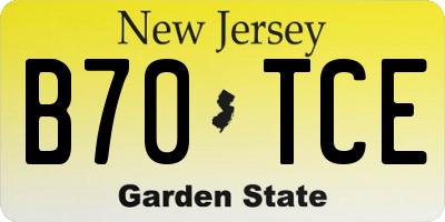 NJ license plate B70TCE