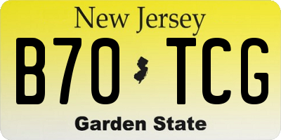 NJ license plate B70TCG