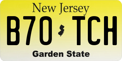 NJ license plate B70TCH