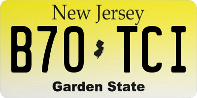 NJ license plate B70TCI