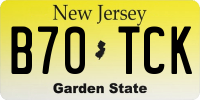 NJ license plate B70TCK