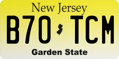 NJ license plate B70TCM