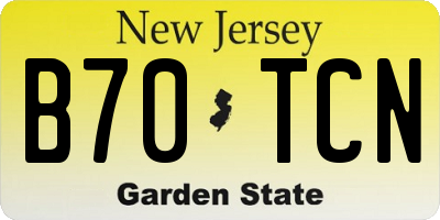 NJ license plate B70TCN