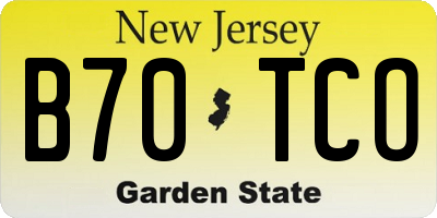 NJ license plate B70TCO