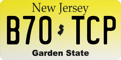 NJ license plate B70TCP