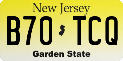 NJ license plate B70TCQ