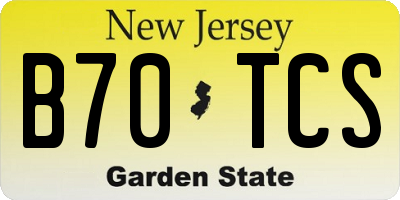 NJ license plate B70TCS