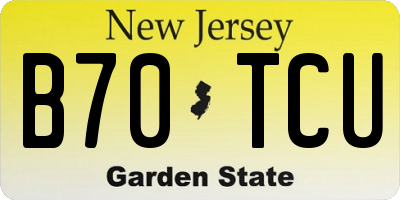 NJ license plate B70TCU