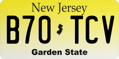NJ license plate B70TCV