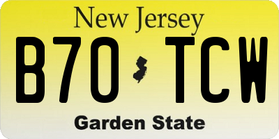 NJ license plate B70TCW
