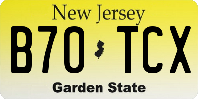 NJ license plate B70TCX