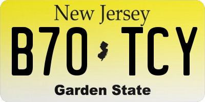 NJ license plate B70TCY