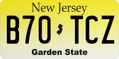 NJ license plate B70TCZ