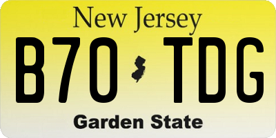 NJ license plate B70TDG