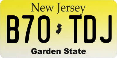 NJ license plate B70TDJ