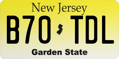 NJ license plate B70TDL