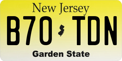 NJ license plate B70TDN