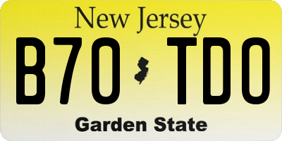 NJ license plate B70TDO