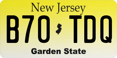 NJ license plate B70TDQ