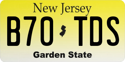 NJ license plate B70TDS