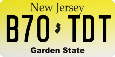 NJ license plate B70TDT