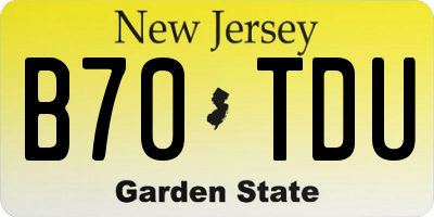 NJ license plate B70TDU