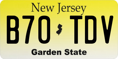 NJ license plate B70TDV